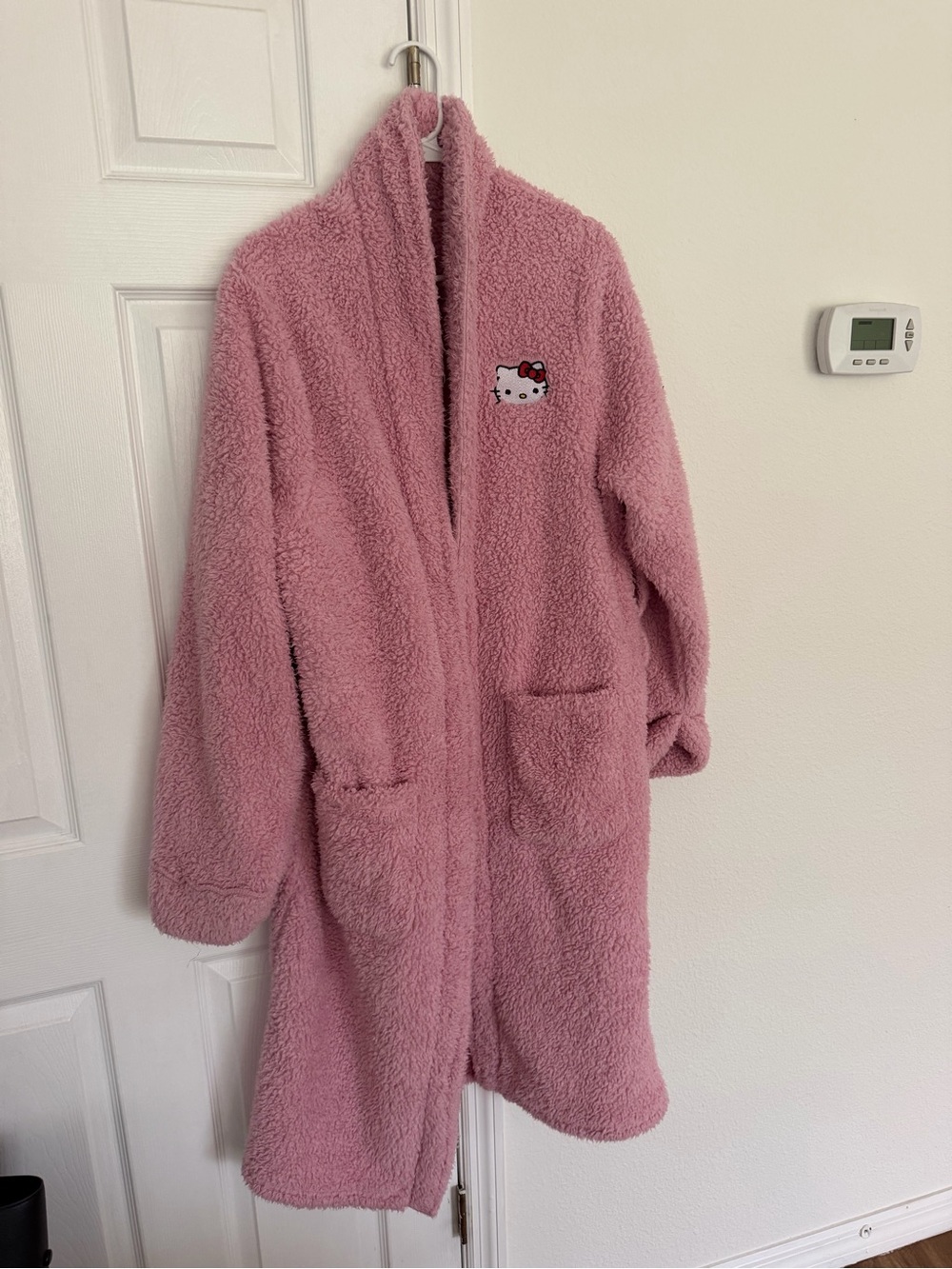 Hello Kitty Pink Plush Sherpa Bathrobe with Pockets